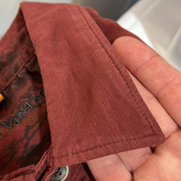 Tailor Vintage Men's XL Polo Shirt Short Sleeves Brick Red Maroon - Picture 11 of 13